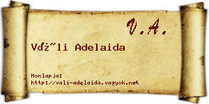 Váli Adelaida névjegykártya
